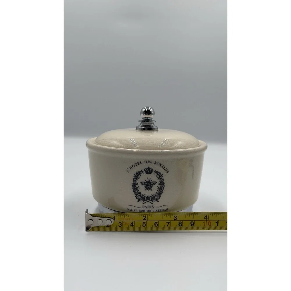L'Hotel Des Royales Paris No 17 Rue De L'Abeille Trinket Bowl With Lid Vintage